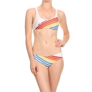 Poprageous 70's Los Angeles Swim Top Size Small